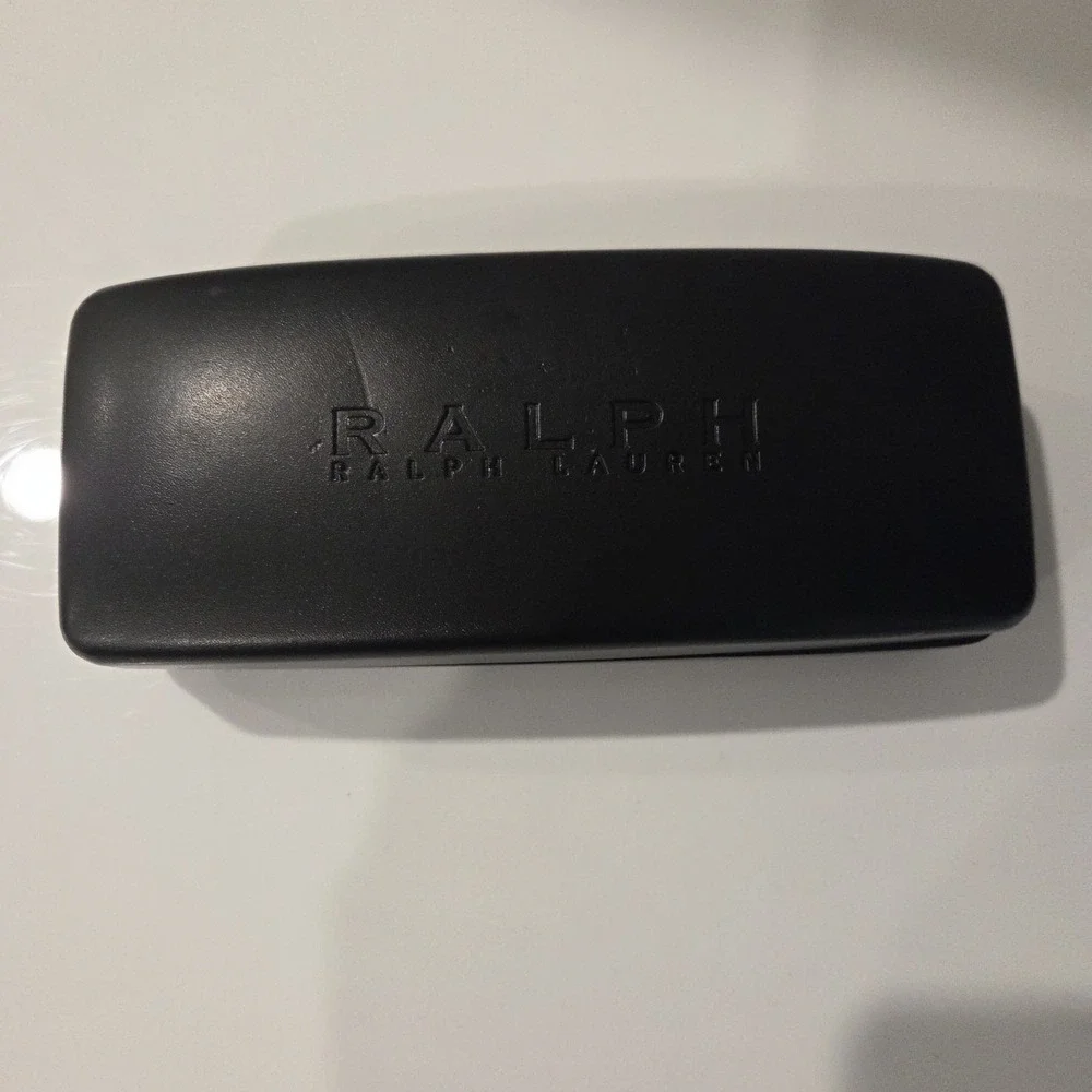 RALPH LAUREN BLACK AUTHENTIC EYEGLASSES SUNGLASSES HARD CLAM SHELL CASE + CLOTH